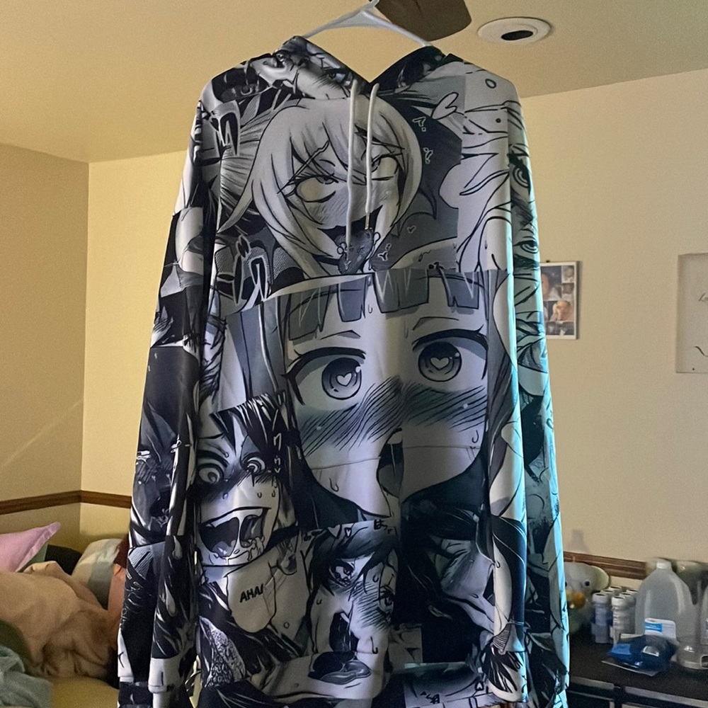 XXXL Men’s Ahego Hentai Hoodie Adjustable Strings and Pockets
